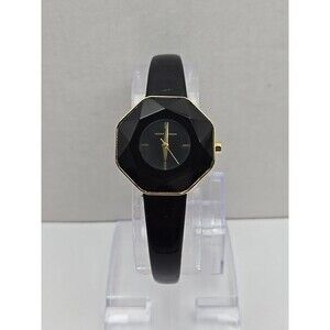 Jasper Conran Ladies Quartz Watch New Battery Faceted Octagon Glass Gold Tone